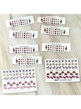 Lot 275+ SAVVI Temporary NAIL TATTOOS Butterflies Hearts Roses Sun Fireflies